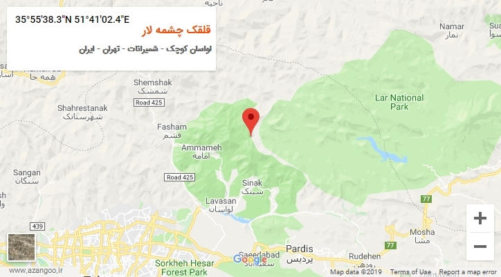 روستای قلقک چشمه لار بر روی نقشه