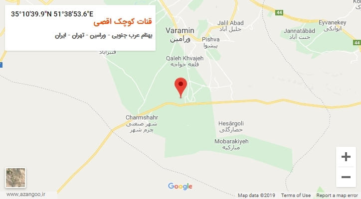 روستای قنات کوچک اقصی بر روی نقشه