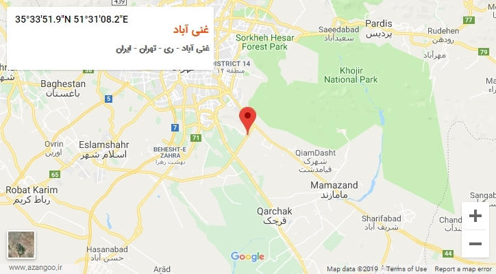 روستای غنی آباد بر روی نقشه