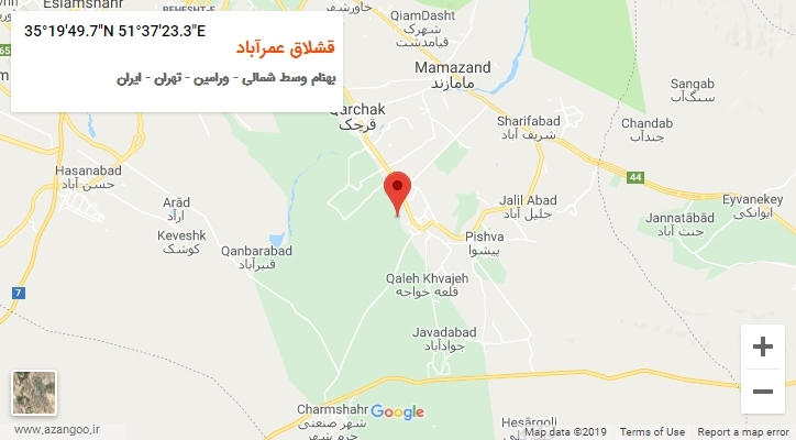 روستای قشلاق عمرآباد بر روی نقشه