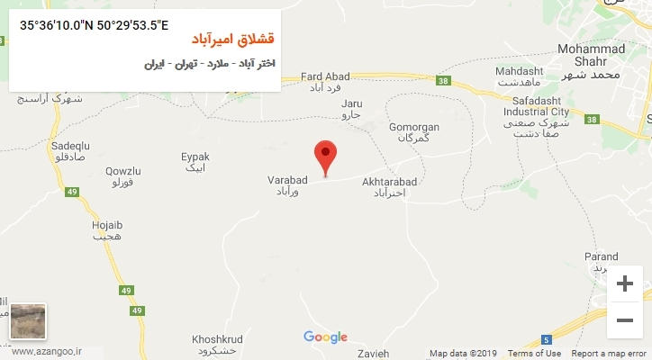 روستای قشلاق امیرآباد بر روی نقشه