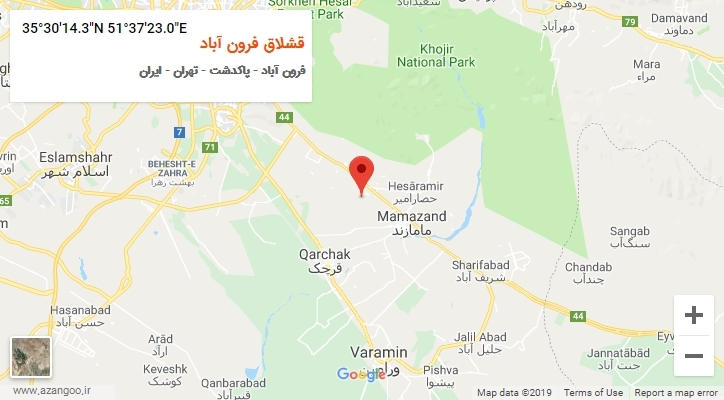 روستای قشلاق فرون آباد بر روی نقشه
