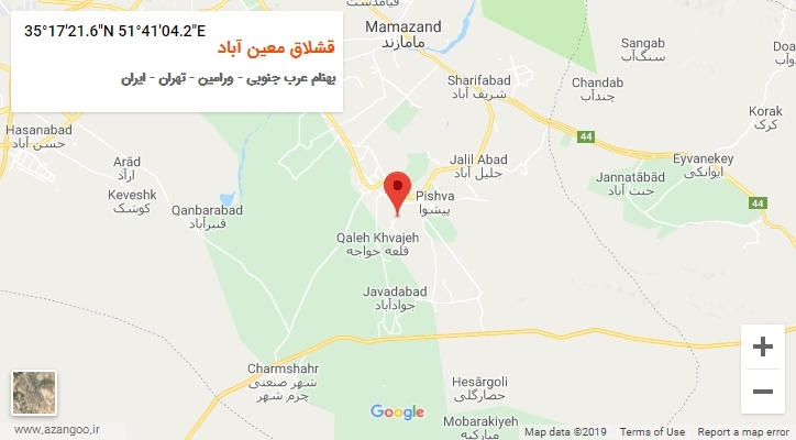 روستای قشلاق معین آباد بر روی نقشه