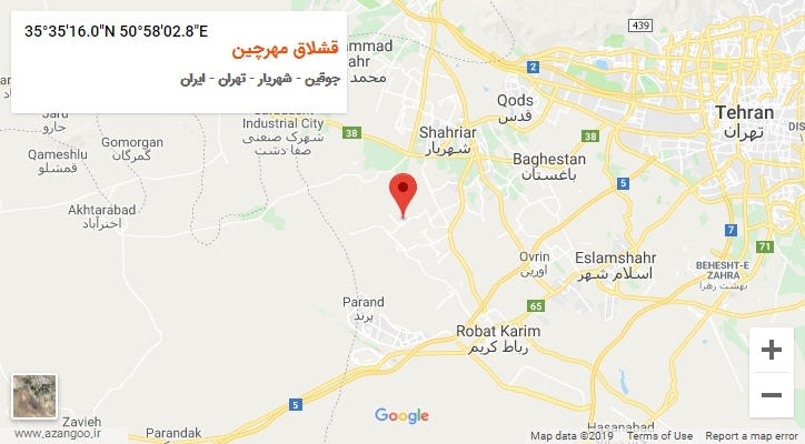 روستای قشلاق مهرچین بر روی نقشه