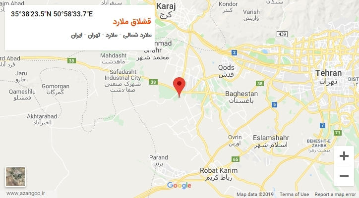 روستای قشلاق ملارد بر روی نقشه