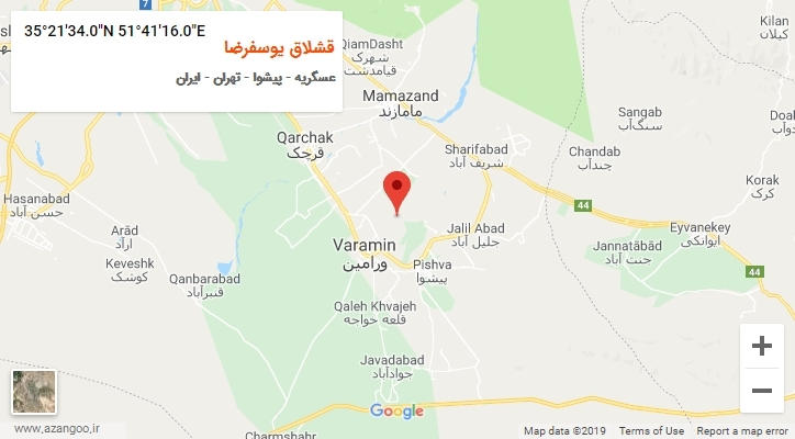 روستای قشلاق یوسفرضا بر روی نقشه