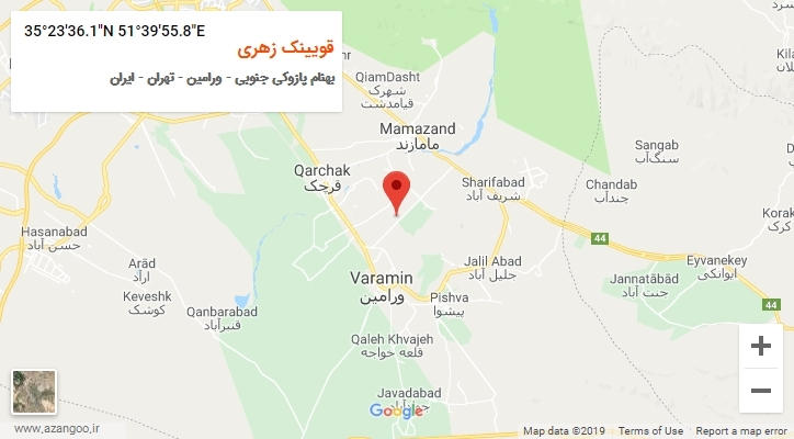 روستای قویینک زهری بر روی نقشه