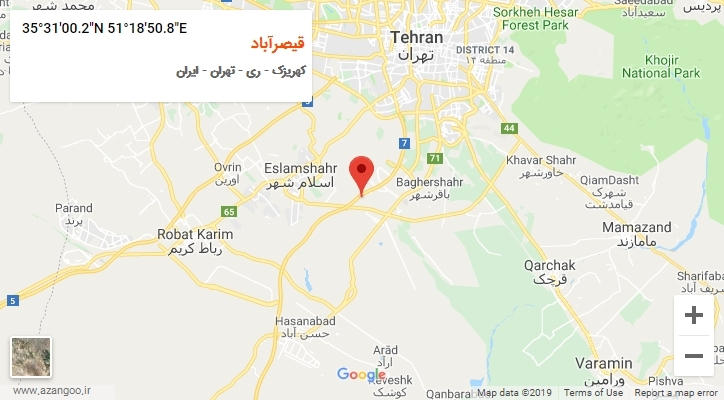 روستای قیصرآباد بر روی نقشه