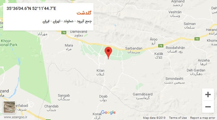 روستای گلدشت بر روی نقشه