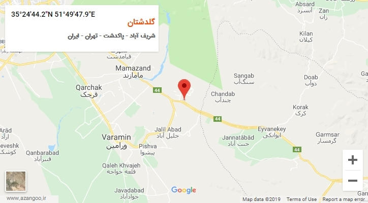 روستای گلدشتان بر روی نقشه