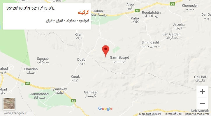 روستای گرگینه بر روی نقشه