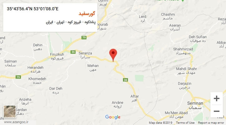 روستای گورسفید بر روی نقشه