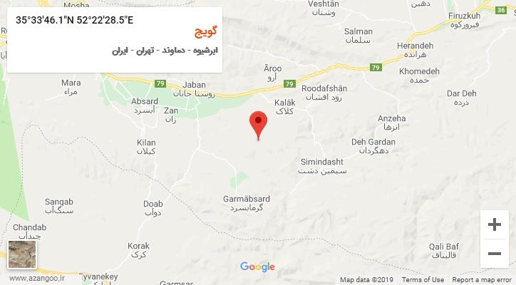 روستای گویج بر روی نقشه