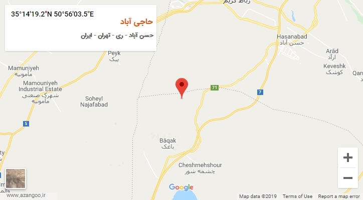 روستای حاجی آباد بر روی نقشه