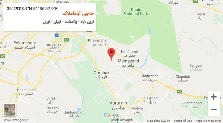 روستای حاجی آباداملاک بر روی نقشه