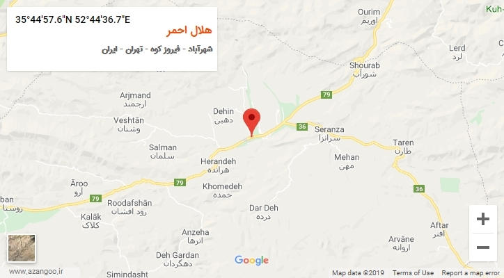 روستای هلال احمر بر روی نقشه