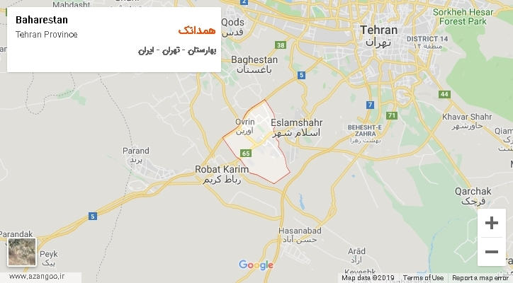 دهستان همدانک بر روی نقشه