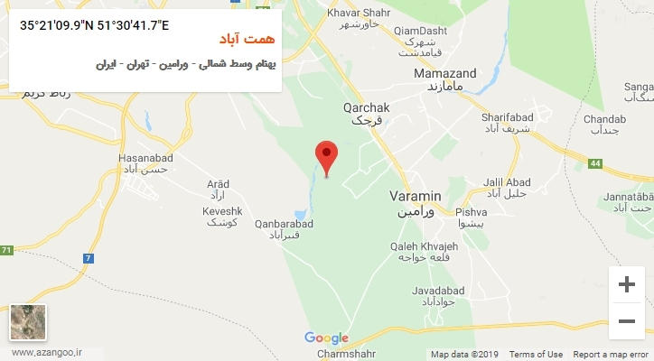روستای همت آباد بر روی نقشه