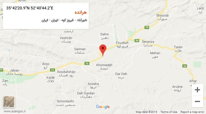 روستای هرانده بر روی نقشه