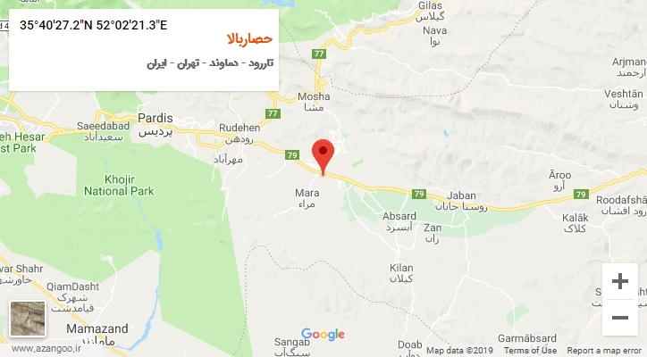 روستای حصاربالا بر روی نقشه