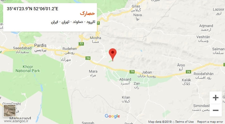 روستای حصارک بر روی نقشه