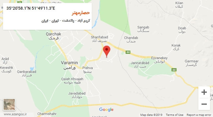 روستای حصارمهتر بر روی نقشه