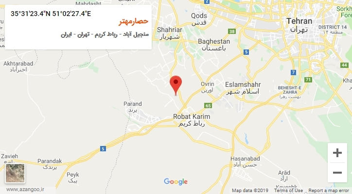روستای حصارمهتر بر روی نقشه