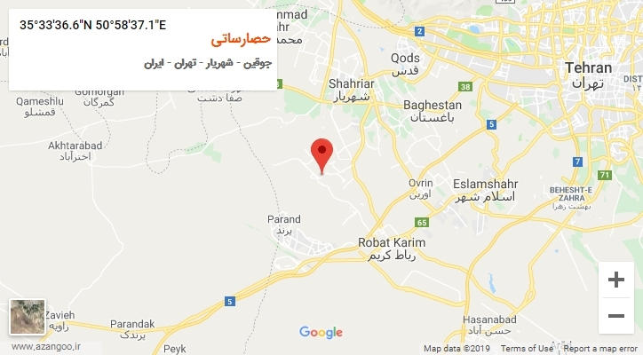 روستای حصارساتی بر روی نقشه