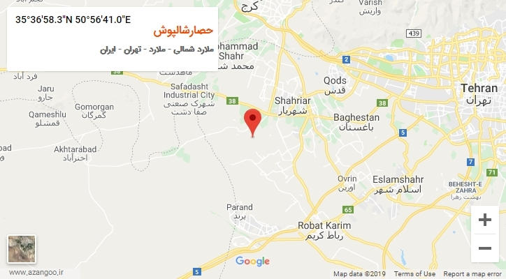 روستای حصارشالپوش بر روی نقشه