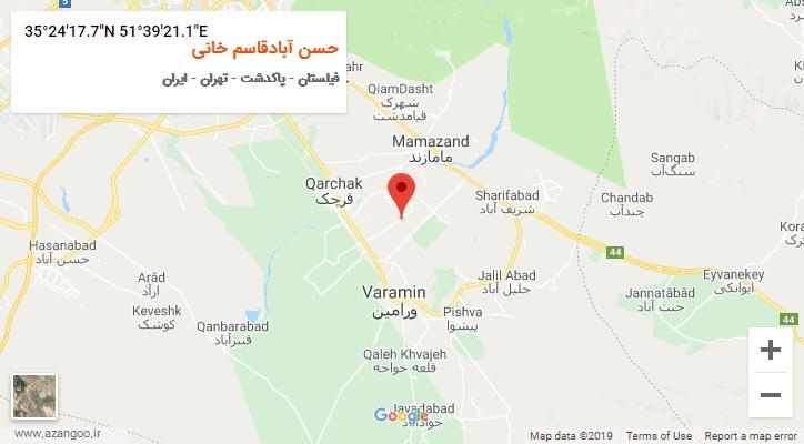 روستای حسن آبادقاسم خانی بر روی نقشه