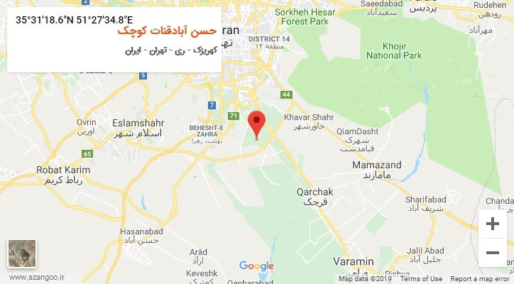 روستای حسن آبادقنات کوچک بر روی نقشه