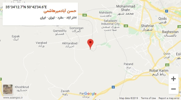 روستای حسن آبادمیرهاشمی بر روی نقشه