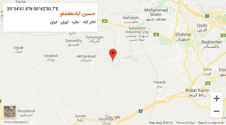 روستای حسین آبادهفشلو بر روی نقشه