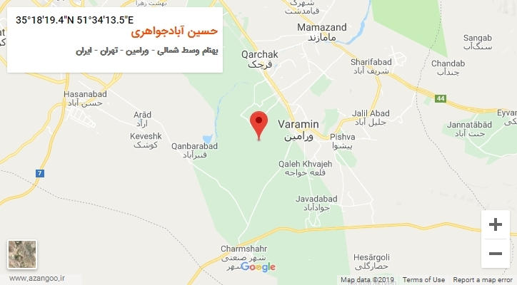 روستای حسین آبادجواهری بر روی نقشه
