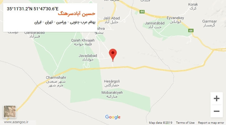 روستای حسین آبادسرهنگ بر روی نقشه