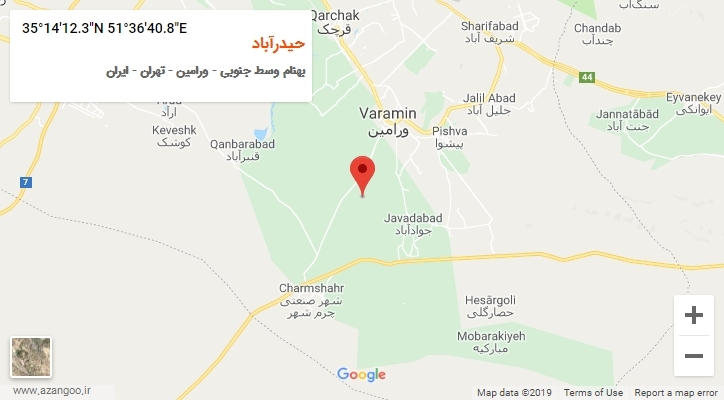 روستای حیدرآباد بر روی نقشه