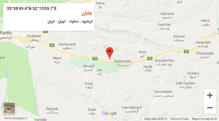 روستای جابان بر روی نقشه