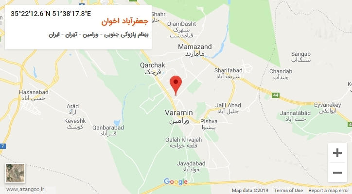 روستای جعفرآباد اخوان بر روی نقشه