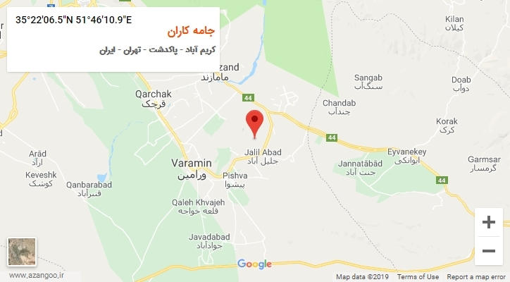 روستای جامه کاران بر روی نقشه
