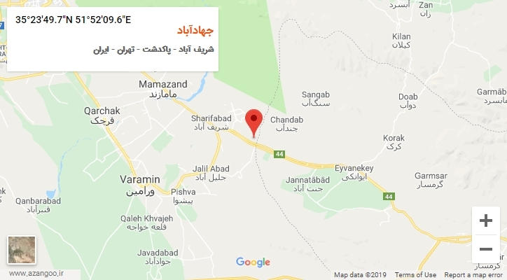 روستای جهادآباد بر روی نقشه