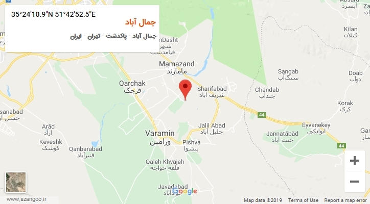 روستای جمال آباد بر روی نقشه