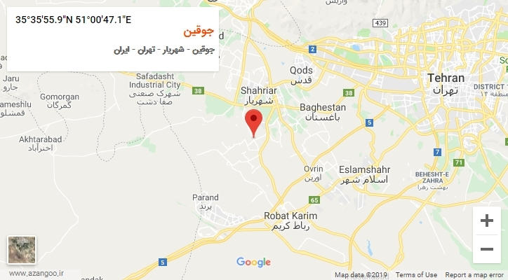 روستای جوقین بر روی نقشه
