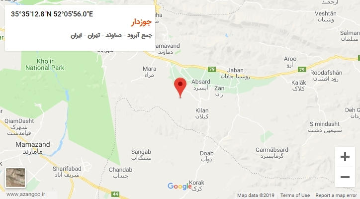 روستای جوزدار بر روی نقشه