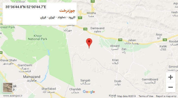 روستای جوزدرخت بر روی نقشه