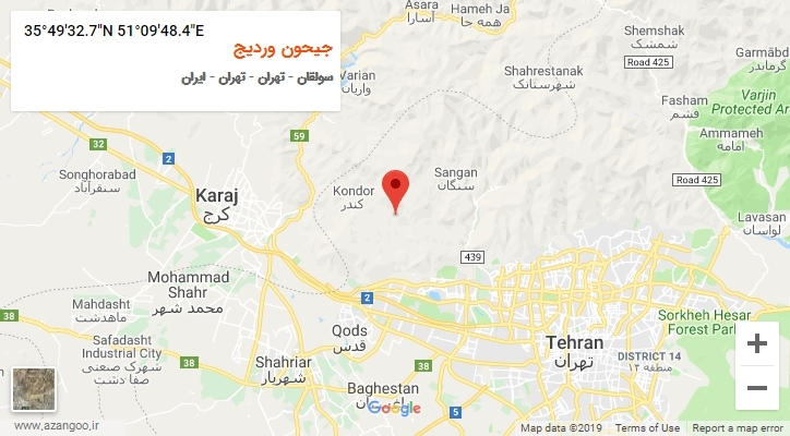 روستای جیحون وردیج بر روی نقشه