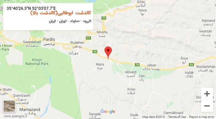 روستای کالدشت ابوطالبی(کالدشت بالا) بر روی نقشه