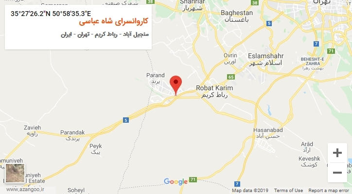 روستای کاروانسرای شاه عباسی بر روی نقشه