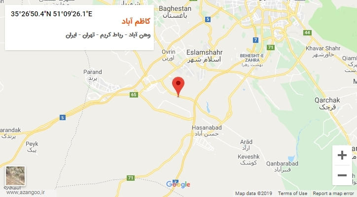 روستای کاظم آباد بر روی نقشه