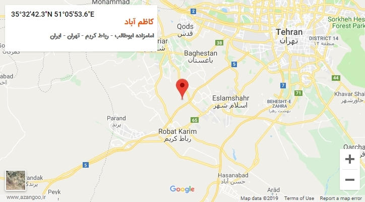 روستای کاظم آباد بر روی نقشه