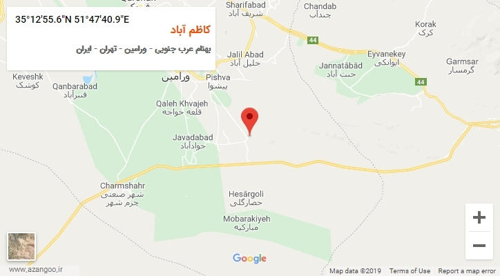 روستای کاظم آباد بر روی نقشه